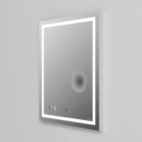Зеркало AM.PM Gem 55 с LED-подсветкой, часами и косметическим зеркалом