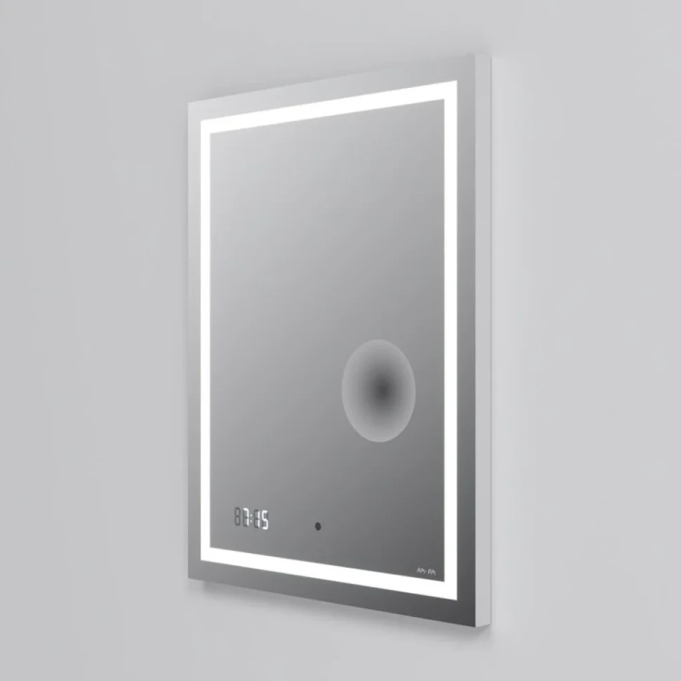 Зеркало AM.PM Gem 55 с LED-подсветкой, часами и косметическим зеркалом