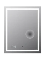 Зеркало AM.PM Gem 55 с LED-подсветкой, часами и косметическим зеркалом