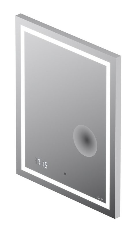 Зеркало AM.PM Gem 55 с LED-подсветкой, часами и косметическим зеркалом