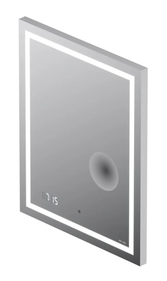 Зеркало AM.PM Gem 55 с LED-подсветкой, часами и косметическим зеркалом