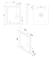 Зеркало AM.PM Gem 55 с LED-подсветкой, часами и косметическим зеркалом