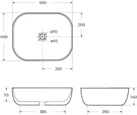 Накладная раковина BelBagno BB1302-H316 Накладная раковина BelBagno BB1302-H316