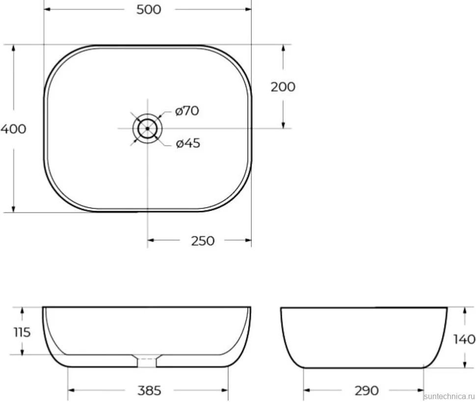 Накладная раковина BelBagno BB1302-H316