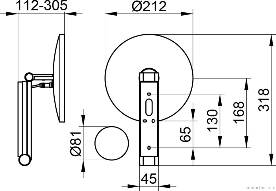 Косметическое зеркало Keuco iLook Move 17612 с подсветкой, настенное, с увеличением, шлифованное красное золото, с сенсорной панелью