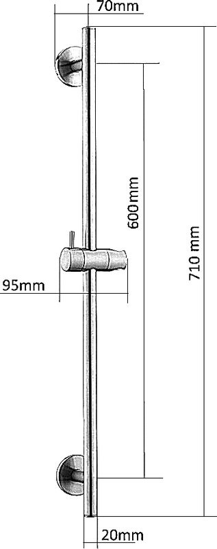 Душевая штанга Boheme Uno 420-GM gun metal