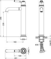 Смеситель для раковины AQUATEK Классик AQ1504PG полированное золото