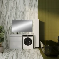 Мебель для ванной комнаты Style Line Даллас 140 L Люкс, напольная, 2 ящика, зеркало DIWO Элиста