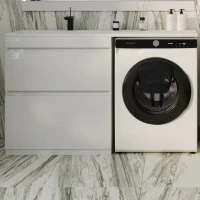 Мебель для ванной комнаты Style Line Даллас 140 L Люкс, напольная, 2 ящика, зеркало DIWO Элиста