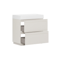 Тумба с раковиной Belux Базель 80 напольная, светлы миндаль матовый