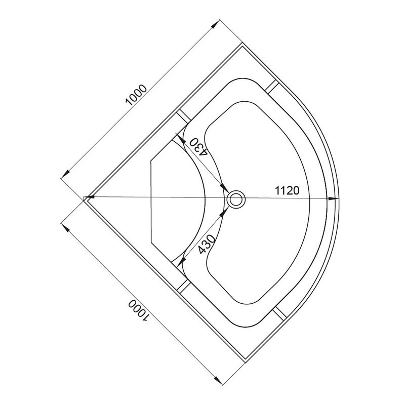 Душевая кабина DTO D EM4510N профиль хром, стекло матовое с узором