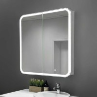 Зеркало-шкаф Alavann Cosmetic Light трюмо 80x80 с приближением, с подсветкой, глянцевый белый