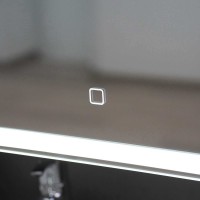 Зеркало-шкаф Alavann Cosmetic Light трюмо 80x80 с приближением, с подсветкой, глянцевый белый