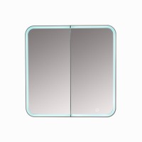 Зеркало-шкаф Alavann Cosmetic Light трюмо 80x80 с приближением, с подсветкой, глянцевый белый