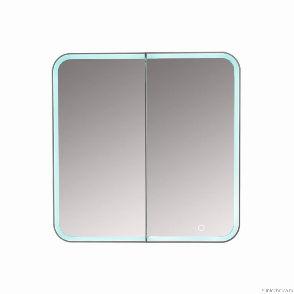 Зеркало-шкаф Alavann Cosmetic Light трюмо 80x80 с приближением, с подсветкой, глянцевый белый