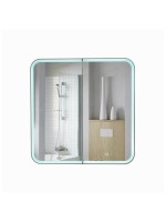 Зеркало-шкаф Alavann Cosmetic Light трюмо 80x80 с приближением, с подсветкой, глянцевый белый