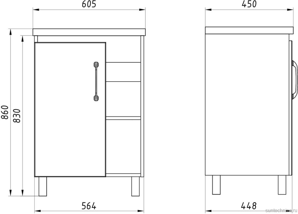 Мебель для ванной комнаты ASB-Mebel Адель 60 белый, дуб сонома