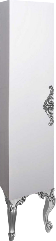 Шкаф-пенал для ванной Armadi Art NeoArt белый с ручкой серебро, с ножками