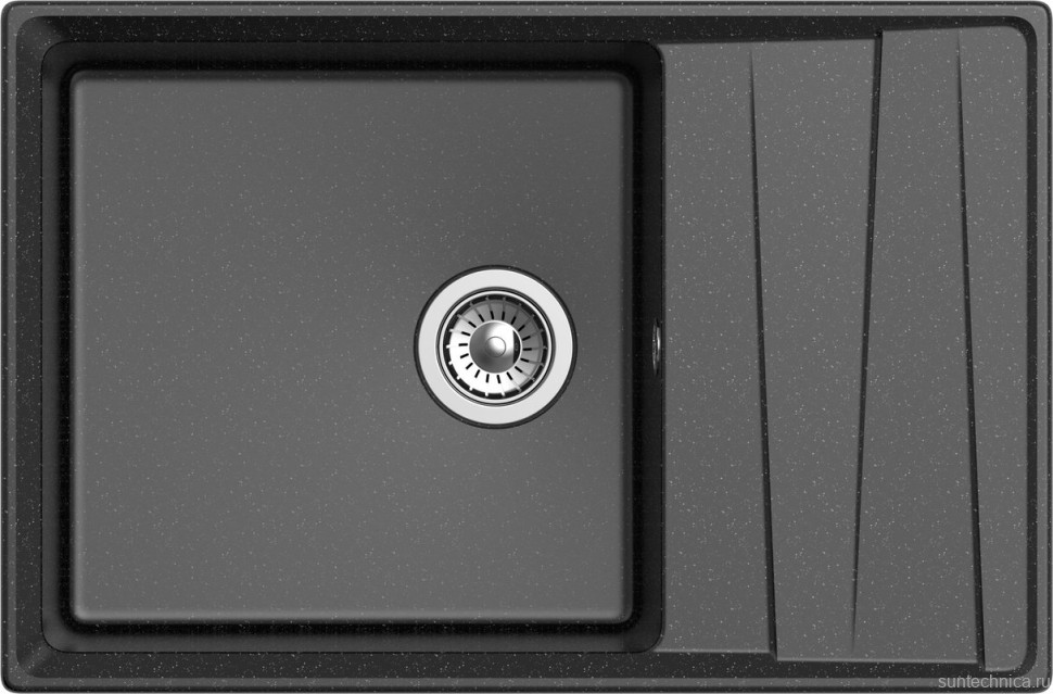 Комплект Мойка GranFest Level GF-LV-760L черная + Измельчитель Status ECO 75