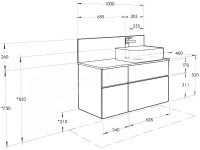 Тумба с раковиной AQUATON Мишель 100 дуб эндгрейн, раковина AQUATON Mila 40