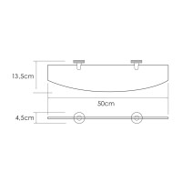 Полка под зеркало Wasserkraft Tauber 64424 50 см, стеклянная