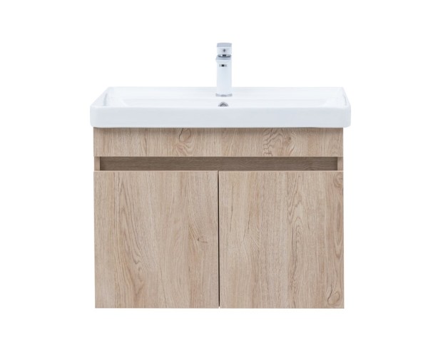 Тумба с раковиной Aquanet Оптима 70 подвесная, дуб светлый