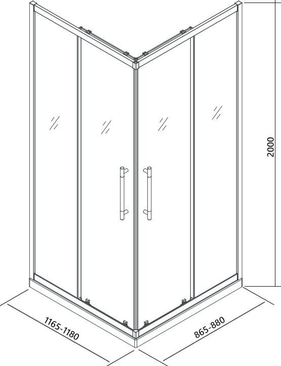 Душевой уголок Veconi Premium Trento PTC-20B 120x90, профиль черный матовый, стекло прозрачное