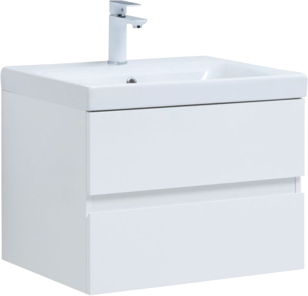 Тумба под раковину Aquanet Беркли 60 белая глянцевая