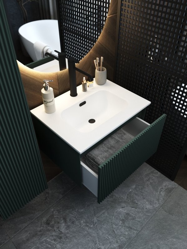 Тумба с раковиной La Fenice Terra 60 серая
