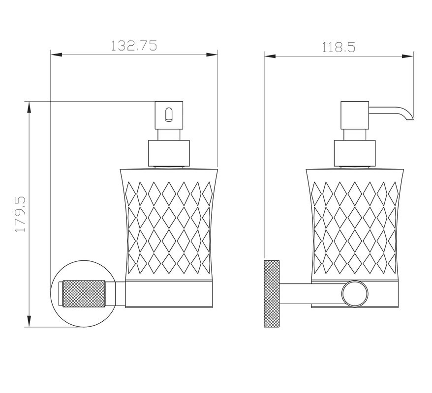 Дозатор для жидкого мыла Wonzon & Woghand Majestic WW-9224 настенный, черный, золото
