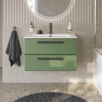 Тумба под раковину без столешницы Cezares Eco Cer-N 80 фисташковый софт, ручки серые