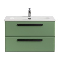 Тумба под раковину без столешницы Cezares Eco Cer-N 80 фисташковый софт, ручки серые