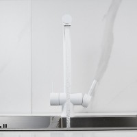 Смеситель для кухни Shevanik S468C белый
