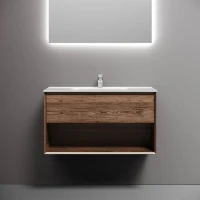 Тумба с раковиной Sancos Marmi 1.0 90 дуб чарльстон, раковина CN7002