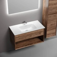 Тумба с раковиной Sancos Marmi 1.0 90 дуб чарльстон, раковина CN7002