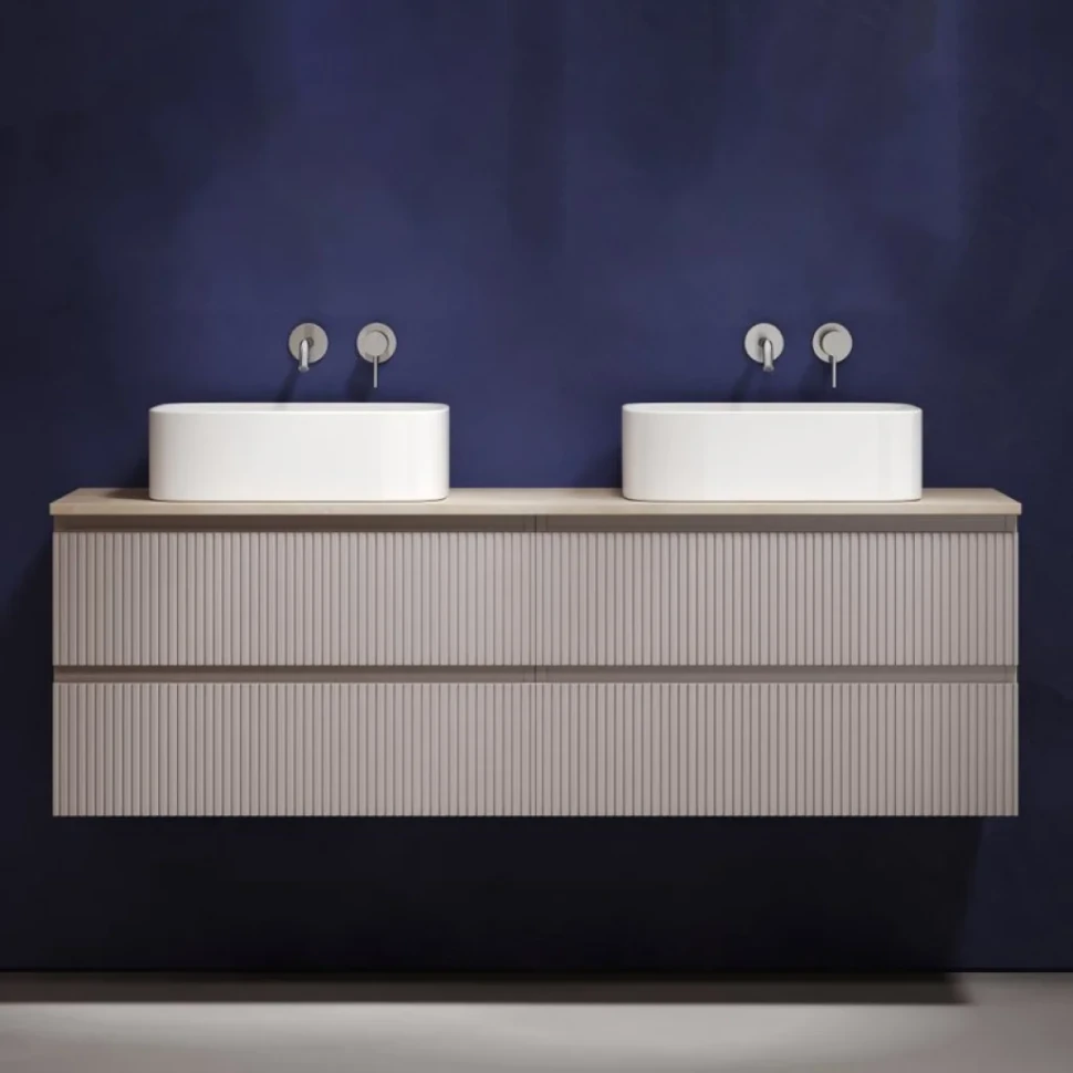 Тумба с раковиной Sancos Snob T 160 doha soft, столешница бежевая TT160A2, раковина CN6052