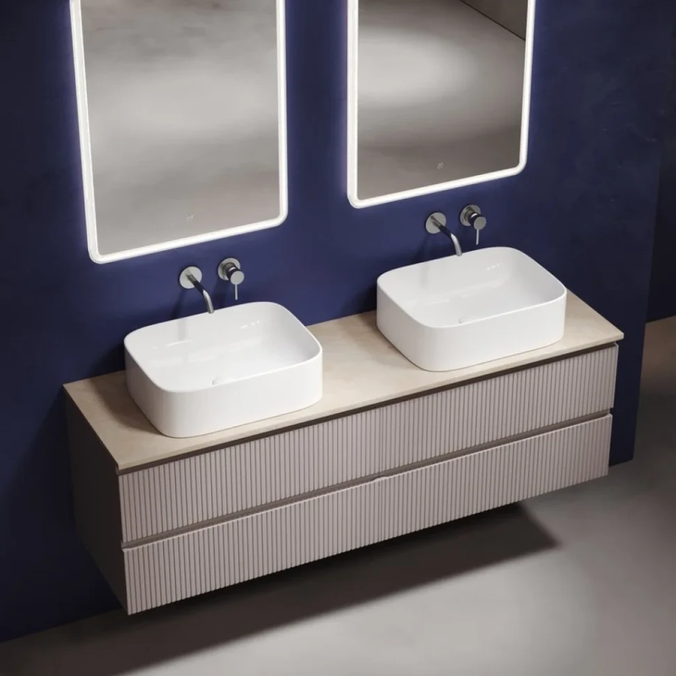 Тумба с раковиной Sancos Snob T 160 doha soft, столешница бежевая TT160A2, раковина CN6052