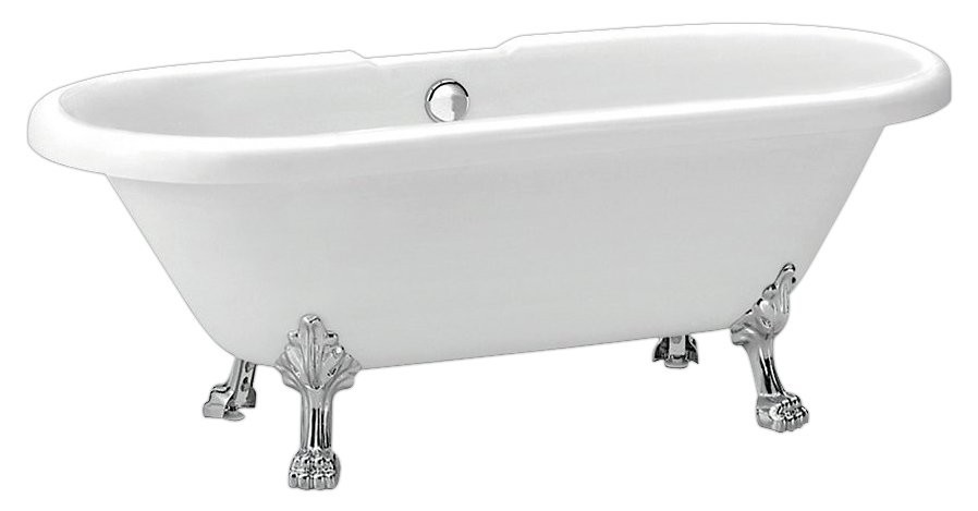 Акриловая ванна BelBagno BB21 175x80 см, отдельностоящая, белая, овальная, на ножках