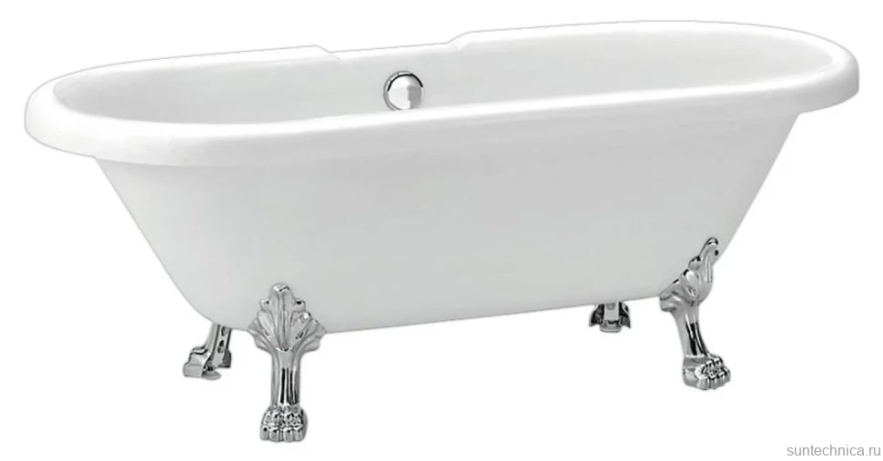 Акриловая ванна BelBagno BB21 175x80 см, отдельностоящая, белая, овальная, на ножках