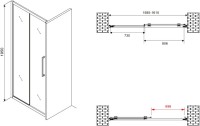 Душевая дверь в нишу Abber Schwarzer Diamant AG30160BMH 160 см, профиль черный, стекло матовое