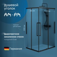 Душевой уголок AM.PM Func W84G-403-12090-BT 120х90 см, профиль черный матовый
