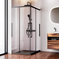 Душевой уголок AM.PM Func W84G-403-12090-BT 120х90 см, профиль черный матовый