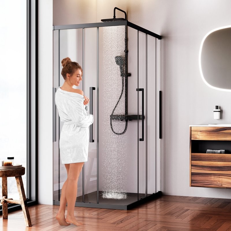 Душевой уголок AM.PM Func W84G-403-12090-BT 120х90 см, профиль черный матовый