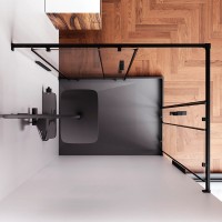 Душевой уголок AM.PM Func W84G-403-12090-BT 120х90 см, профиль черный матовый