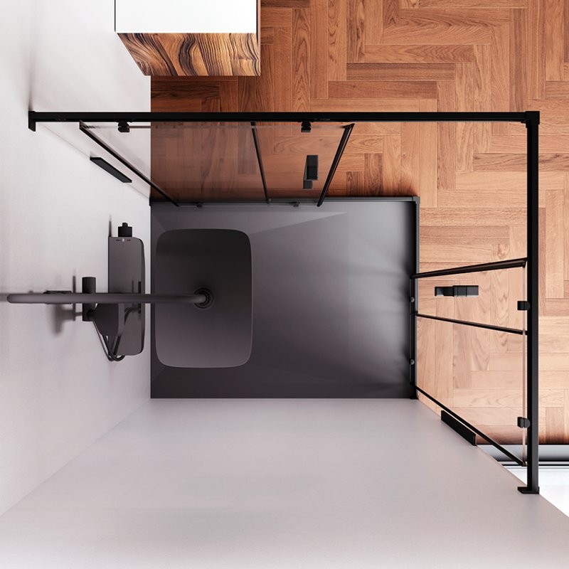 Душевой уголок AM.PM Func W84G-403-12090-BT 120х90 см, профиль черный матовый