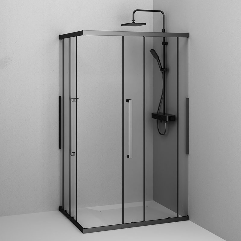 Душевой уголок AM.PM Func W84G-403-12090-BT 120х90 см, профиль черный матовый