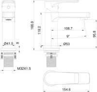 Смеситель для раковины Wonzon & Woghand WW-A40222-BG брашированное золото