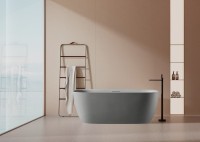 Ванна из искусственного камня AltroBagno Luciana 090224 170x80 см, отдельностоящая, овальная, на ножках, с донным клапаном