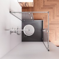 Душевой уголок AM.PM Sunny W87G-403-9090-MT 90x90 см, серебро