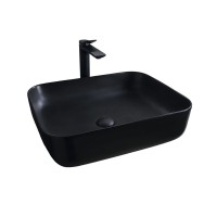 Накладная раковина GID Geometrico Bm1304 50 матовая черная, прямоугольная, фаянс